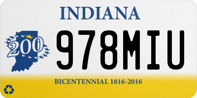 IN license plate 978MIU