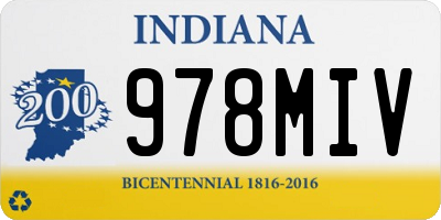IN license plate 978MIV
