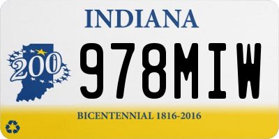 IN license plate 978MIW