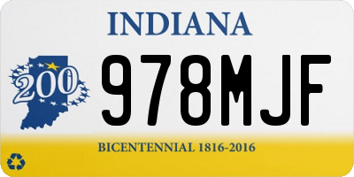 IN license plate 978MJF