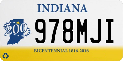 IN license plate 978MJI