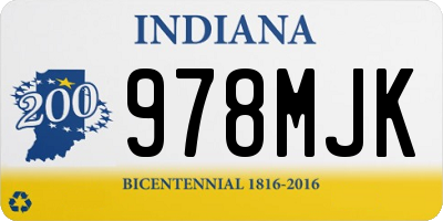 IN license plate 978MJK