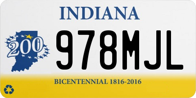 IN license plate 978MJL