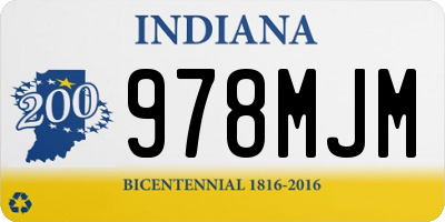 IN license plate 978MJM