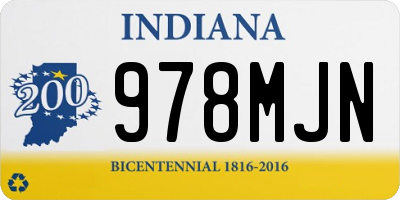 IN license plate 978MJN