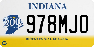 IN license plate 978MJO