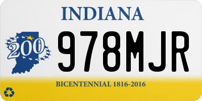 IN license plate 978MJR
