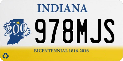 IN license plate 978MJS