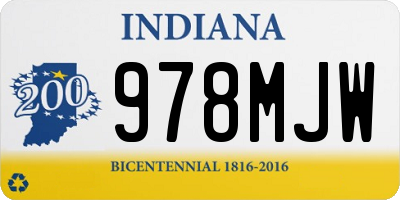 IN license plate 978MJW