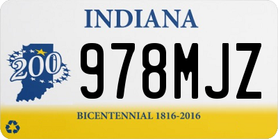 IN license plate 978MJZ