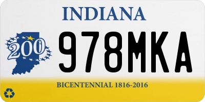 IN license plate 978MKA