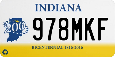 IN license plate 978MKF