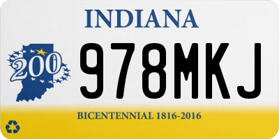 IN license plate 978MKJ
