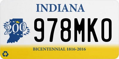 IN license plate 978MKO