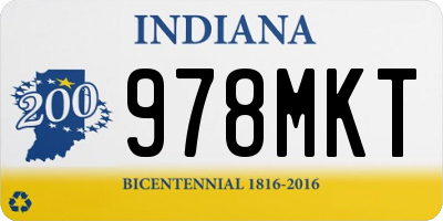 IN license plate 978MKT