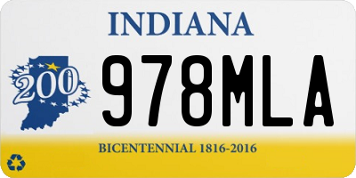 IN license plate 978MLA