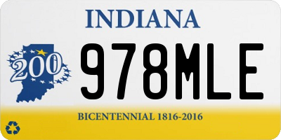 IN license plate 978MLE