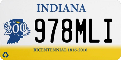 IN license plate 978MLI