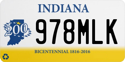 IN license plate 978MLK