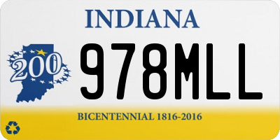 IN license plate 978MLL