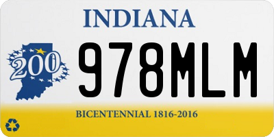 IN license plate 978MLM