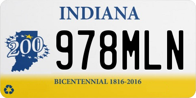 IN license plate 978MLN