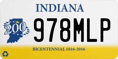 IN license plate 978MLP