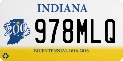 IN license plate 978MLQ