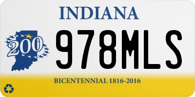 IN license plate 978MLS