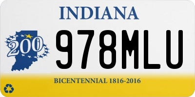 IN license plate 978MLU