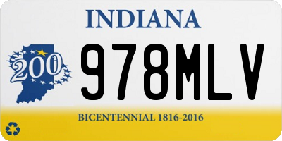 IN license plate 978MLV