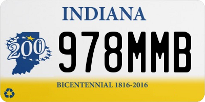 IN license plate 978MMB