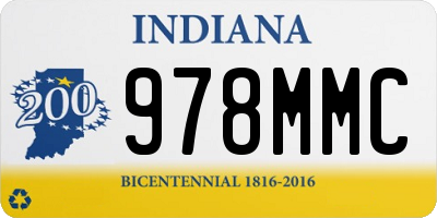 IN license plate 978MMC