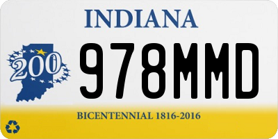 IN license plate 978MMD