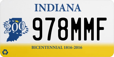 IN license plate 978MMF