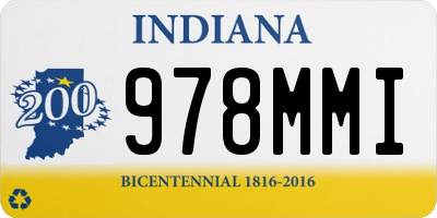 IN license plate 978MMI