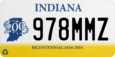 IN license plate 978MMZ