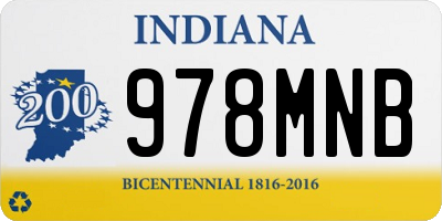 IN license plate 978MNB