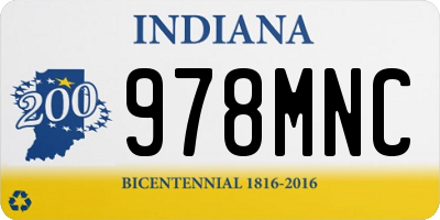 IN license plate 978MNC