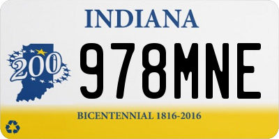 IN license plate 978MNE