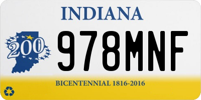 IN license plate 978MNF