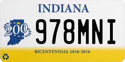 IN license plate 978MNI