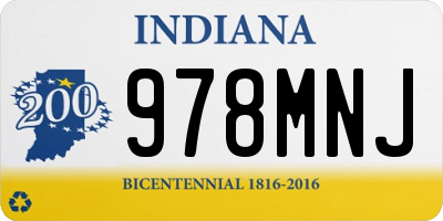 IN license plate 978MNJ