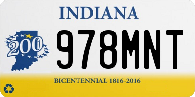 IN license plate 978MNT