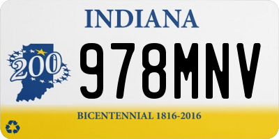 IN license plate 978MNV