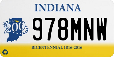 IN license plate 978MNW