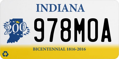 IN license plate 978MOA