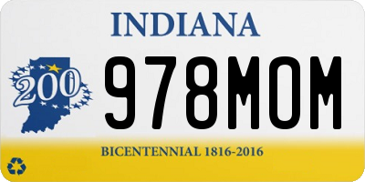 IN license plate 978MOM