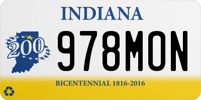 IN license plate 978MON