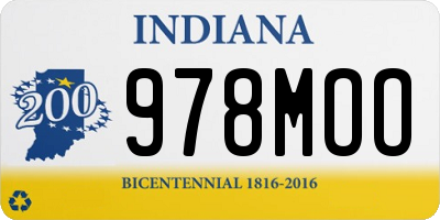 IN license plate 978MOO